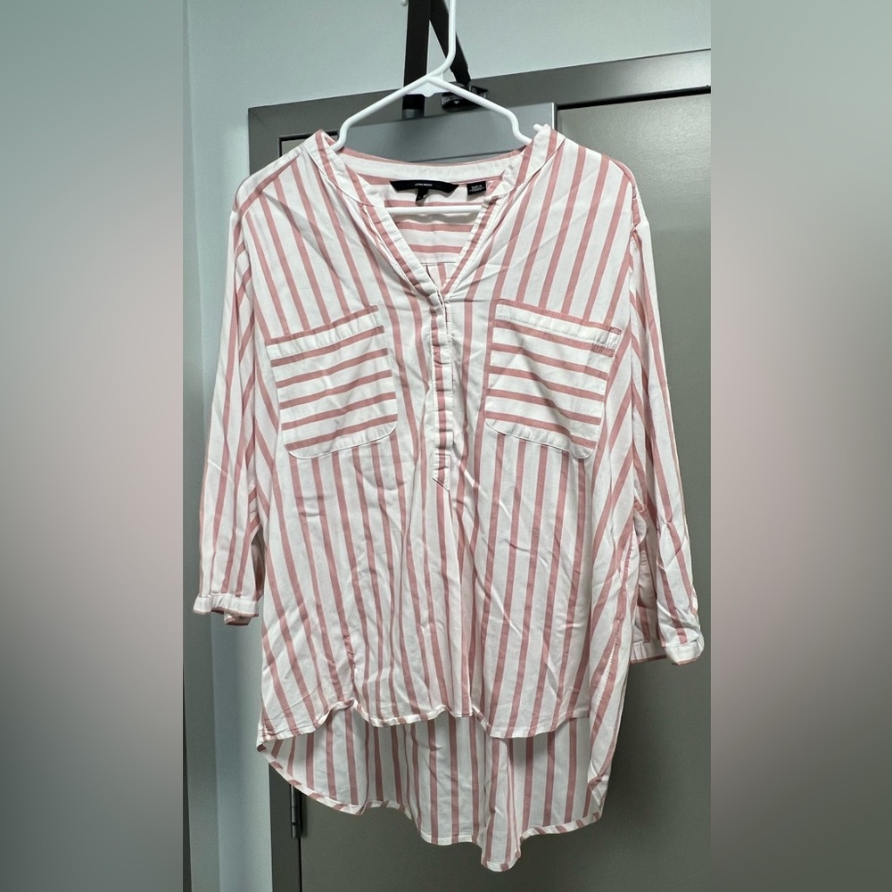 Vero Moda Pink/White striped tunic (Size xl)